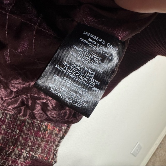 Members only women’s updated tweed varsity jacket red medium - Picture 5 of 6